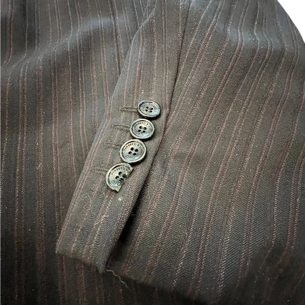 Dolce & Gabbana Mens Black Red Pin Stripe Blazer Jacket Vintage Luxury 36 COA‎